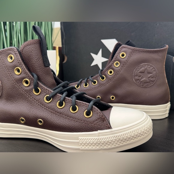 Converse CTAS Hi Dark Root|Black|Egret Leather Sneakers ✨NEW - Picture 9 of 9
